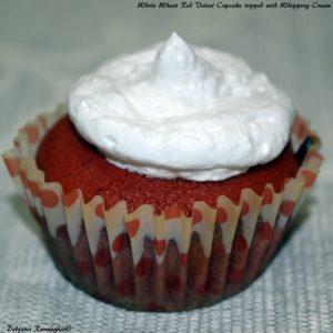 Whole Wheat Red Velvet Cupcake topped with Whipping Cream (4)