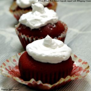 Whole Wheat Red Velvet Cupcake topped with Whipping Cream (5)