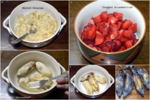 %Whole Wheat Strawberry Banana Muffins Chopping Fruits how to