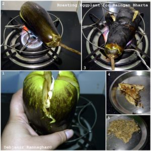 %Roasting Eggplant for making Baingan Bharta