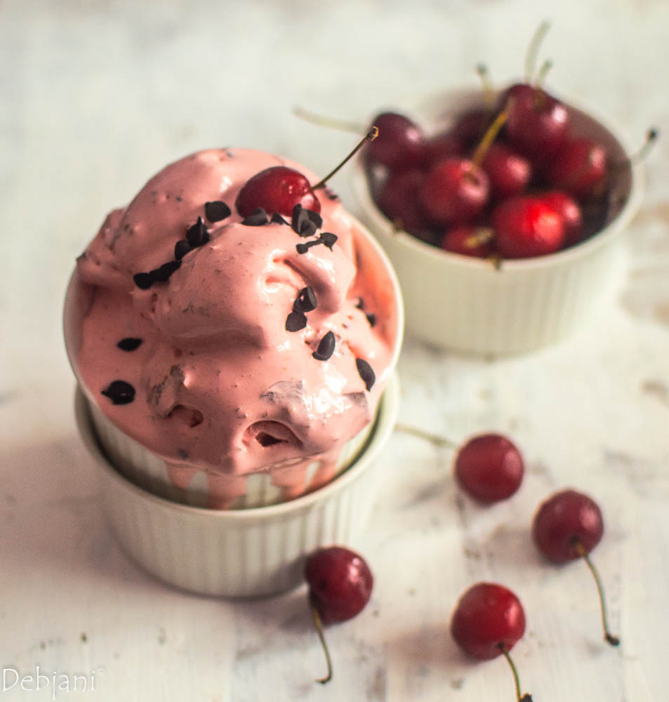 %Cherry and Chocolate Chip Ice Cream