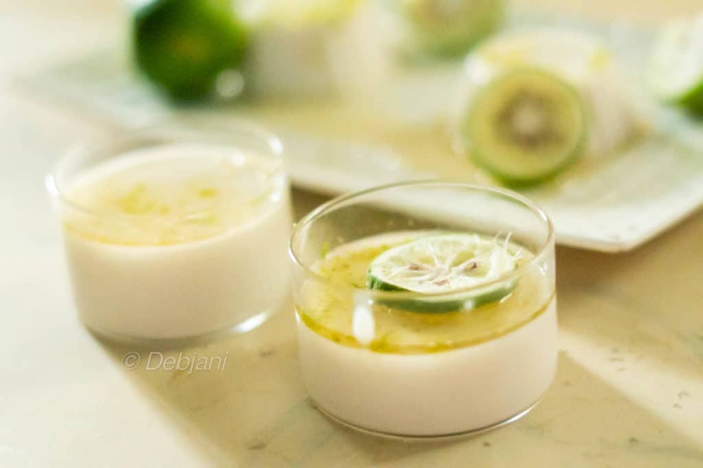 %coconut pudding with gondhoraj lebu compote recipe debjanir rannaghar (2)