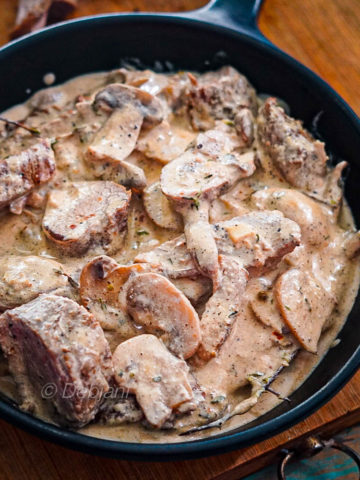 %grilled pork tenderloin with creamy mushroom sauce recipe debjanir rannaghar