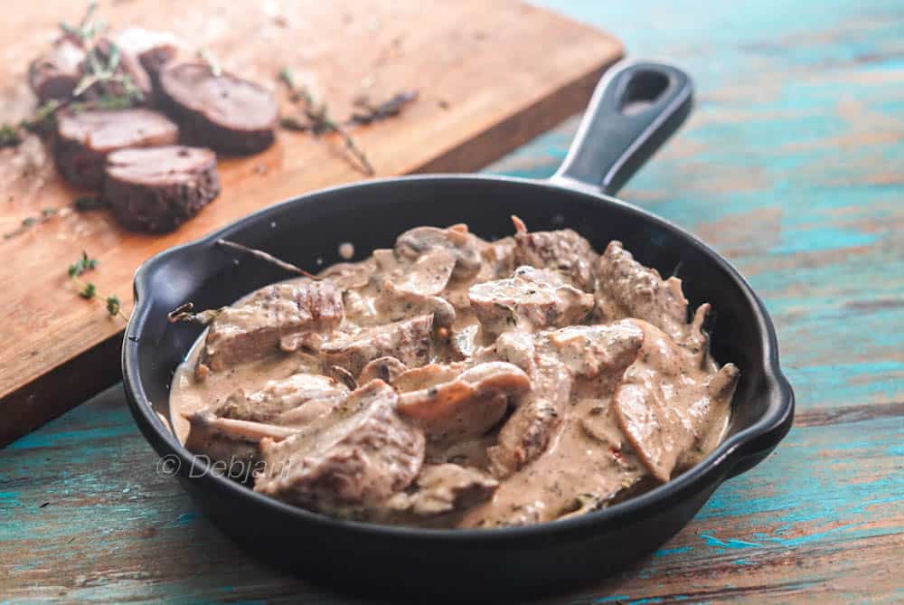 %pork tenderloin in creamy mushroom sauce recipe debjanir rannaghar