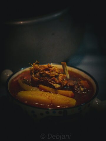 %Bengali Mutton Stew with veggies in a pressure cooker debjanir rannaghar Recipe Debjanir Rannaghar