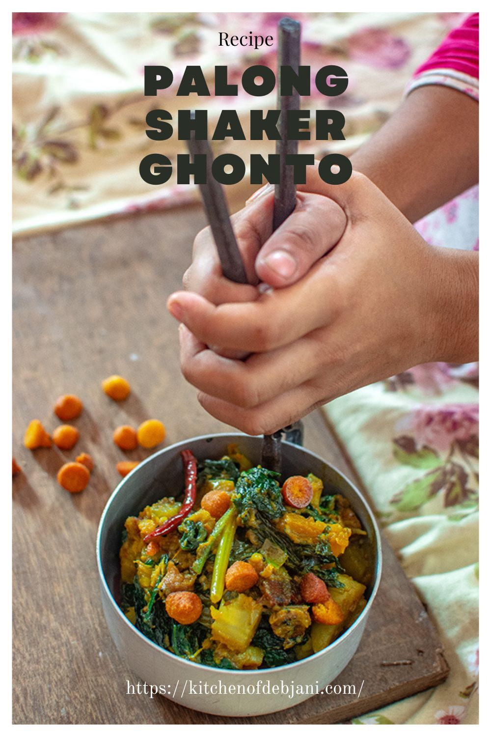%Bengali Palong Shaker Ghonto Recipe Pinterest Graphic