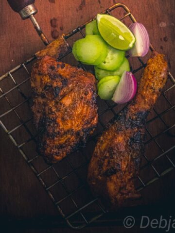 %Chicken Tandoori Recipe gas oven Debjanir Rannaghar