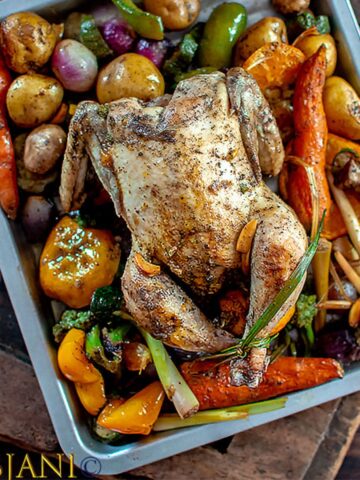 %Orange and Herb Roasted Chicken and Vegetables Recipe debjanir rannaghar