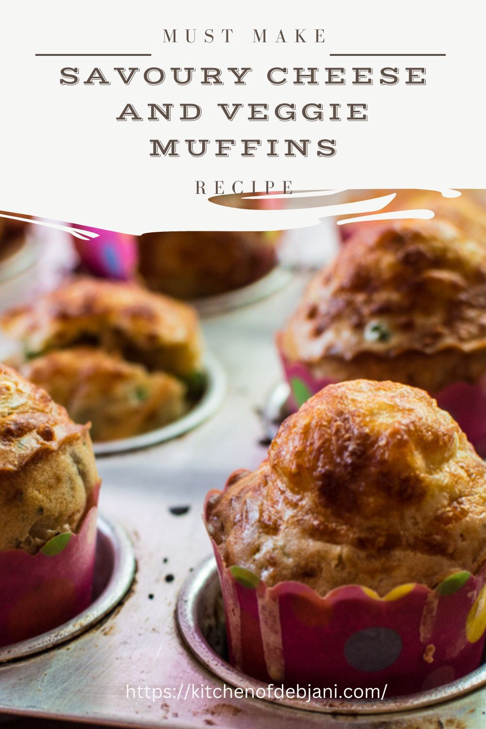 %Savoury Cheese and Veggie Muffins Recipe Pinterest Graphic