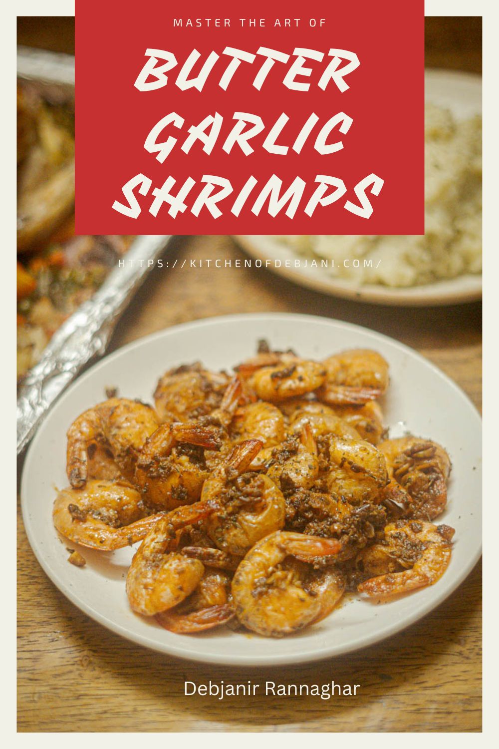 %master the art of making butter garlic shrimps Recipe Pinterest Graphic