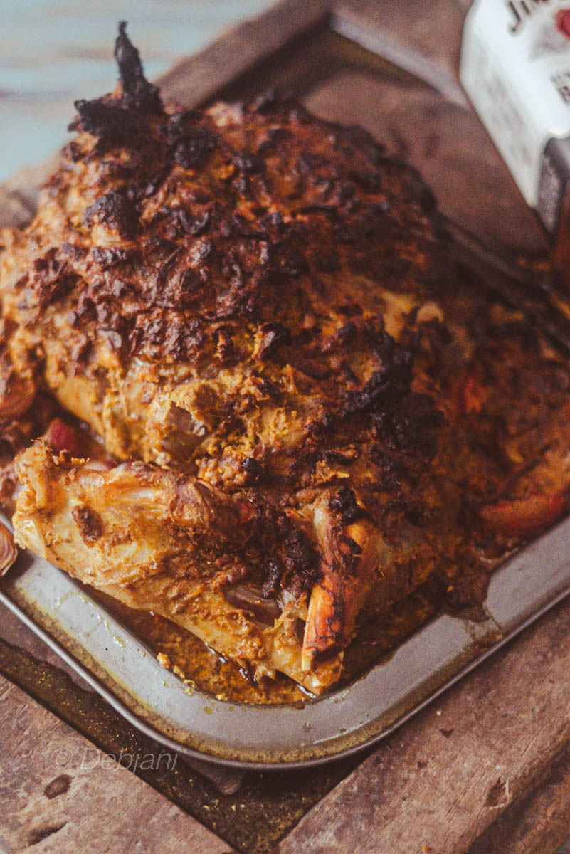 %Indian Mutton leg roast recipe debjanir rannaghar