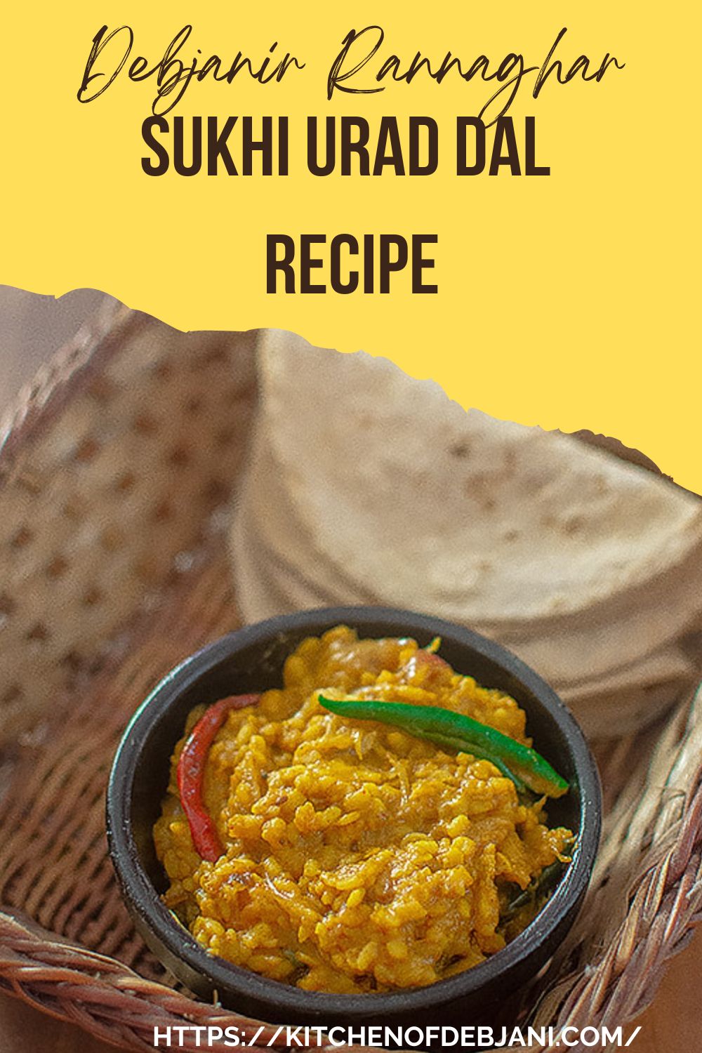 %Sukhi Urad Dal Debjanir Rannaghar Food Recipe Pinterest Pin