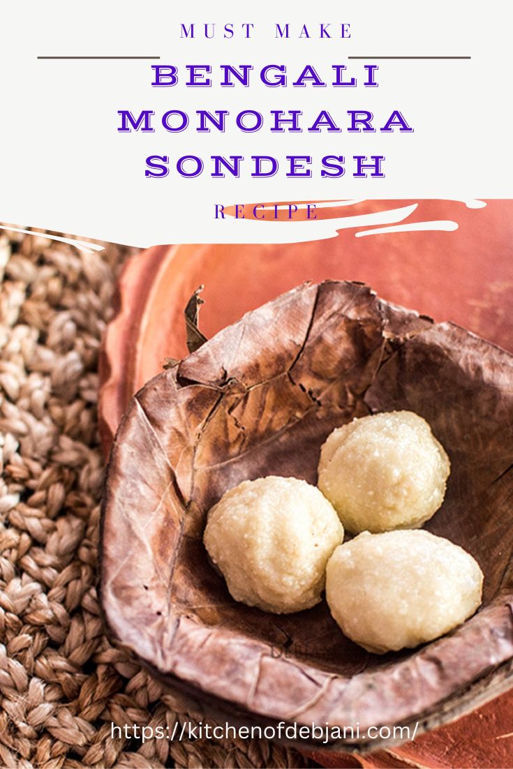 %Bengali Sandesh Monohara Recipe Debjanir Rannaghar Pinterest Pin
