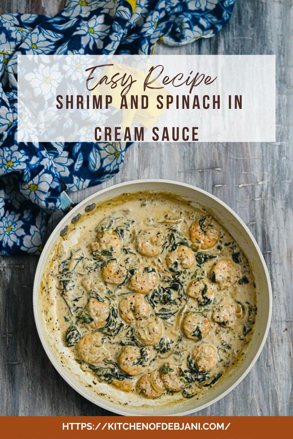 %Easy Shrimp and Spinach in cream sauce recipe Food Pinterest Pin