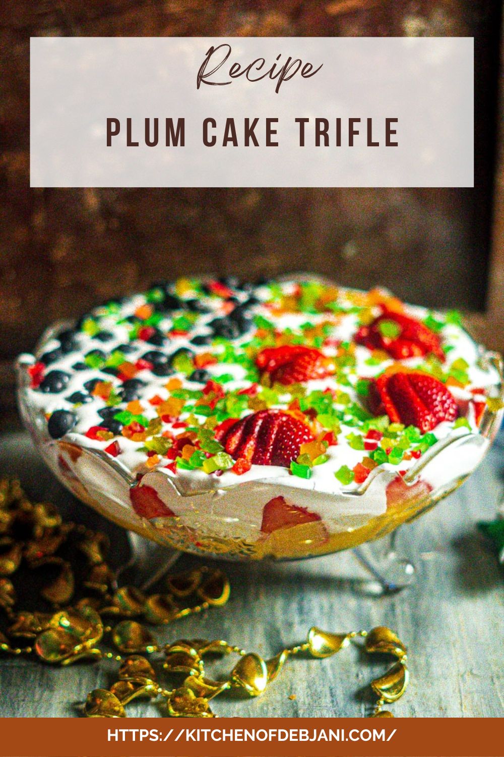 %Plum Cake Trifle Recipe Pinterest Graphic
