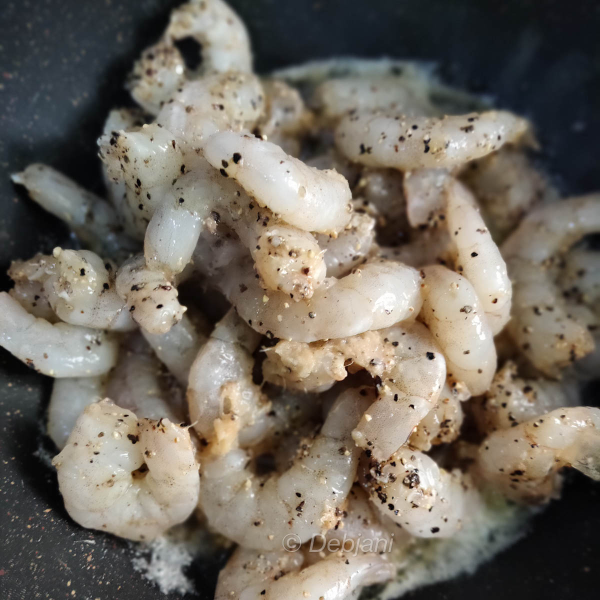 Shrimp and Spinach cream sauce recipe debjanir rannaghar keep marinated (5)
