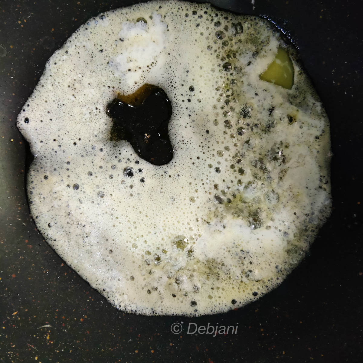 Shrimp and Spinach cream sauce recipe debjanir rannaghar melt butter (6)