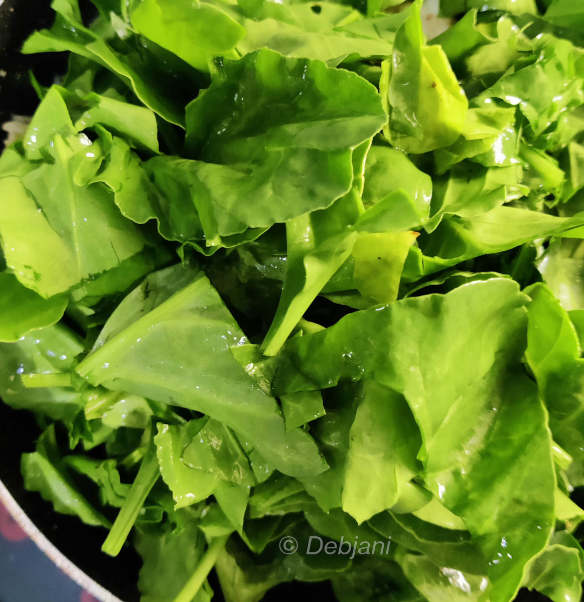 Shrimp and Spinach cream sauce recipe debjanir rannaghar add spinach (9)