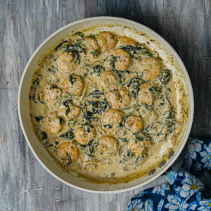 %Shrimp and Spinach in cream sauce recipe debjanir rannaghar
