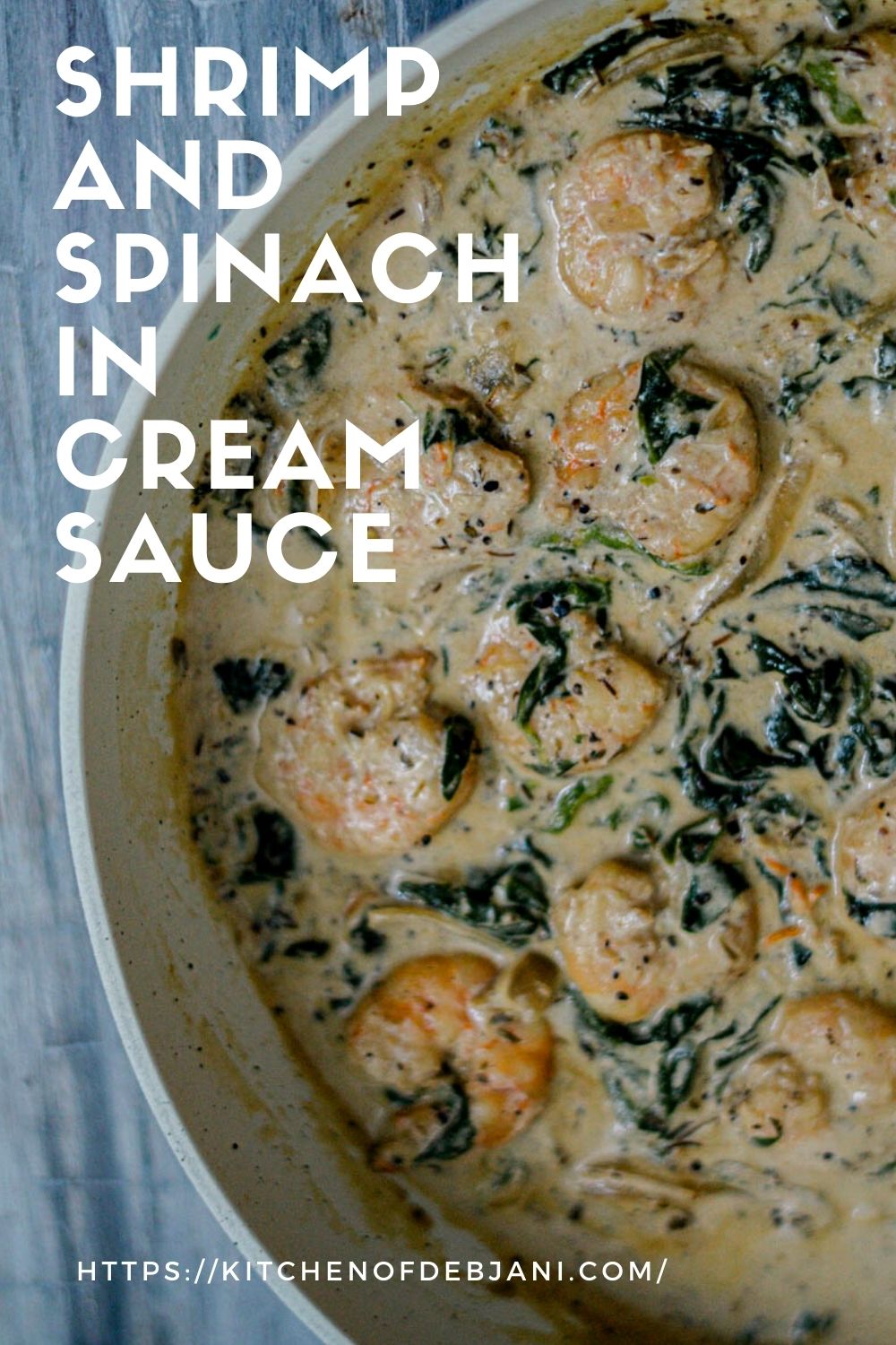 %Shrimp and spinach in cream sauce recipe Food Pinterest Pin