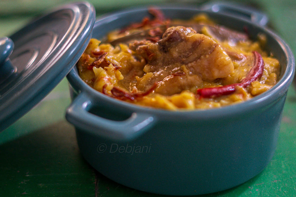 %Bengali Masoor Daal Khichuri with Pork Belly Recipe Debjanir Rannaghar