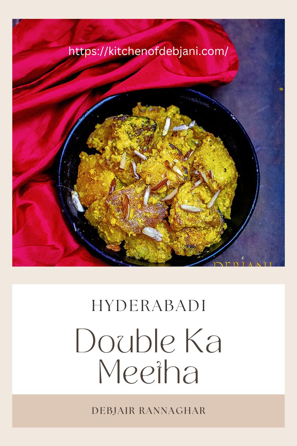 %Hyderabadi Double Ka Meetha Recipe Pinterest Graphic