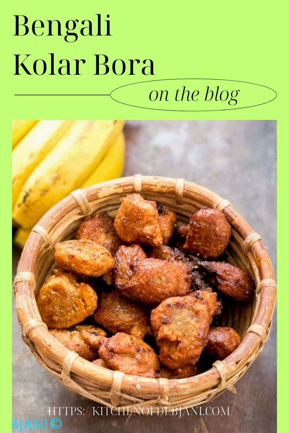 %Bengali Kolar Bora Recipe Food Pinterest Pin