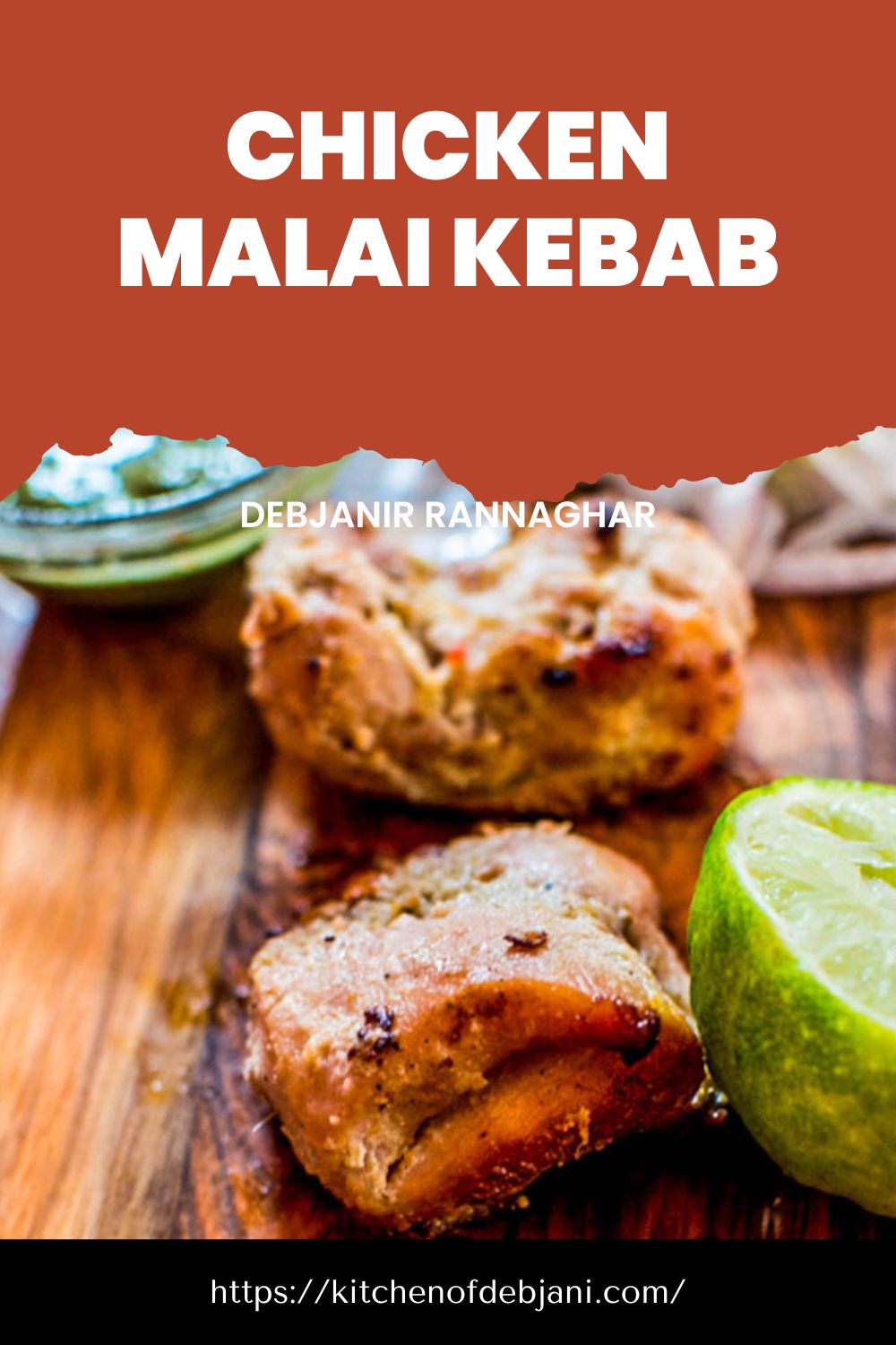 %Chicken Malai Kebab Recipe pinterest food pin