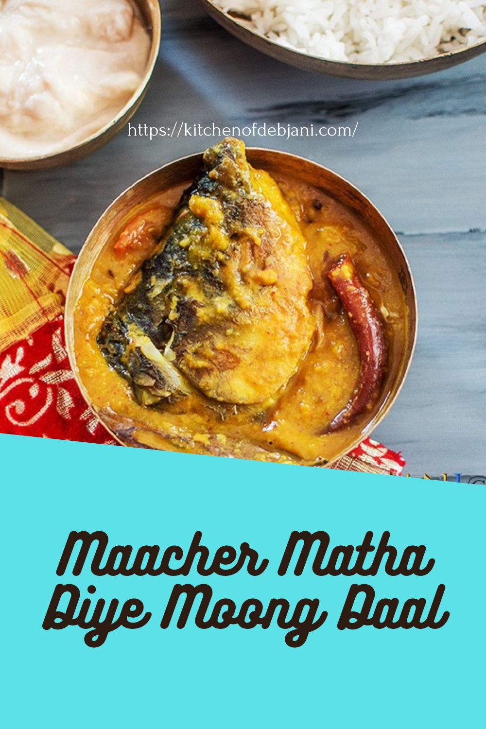 %Maacher Matha Diye Moong Daal Recipe Photo Food Pinterest Pin