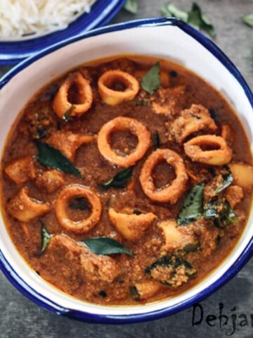 %Malabar Squid Curry or Nadan Koonthal Curry recipe debjanir rannaghar