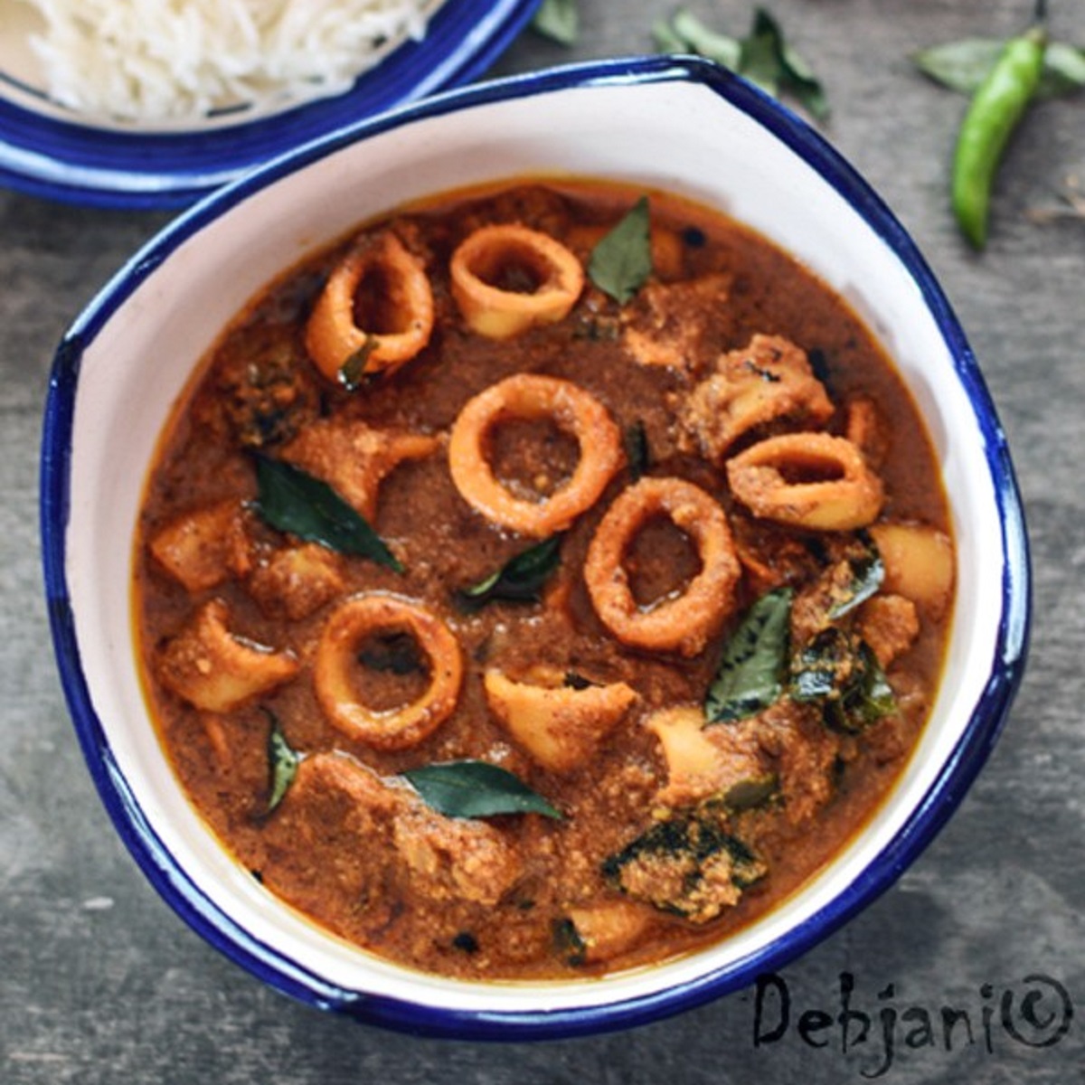 %Malabar Squid Curry or Nadan Koonthal Curry recipe debjanir rannaghar