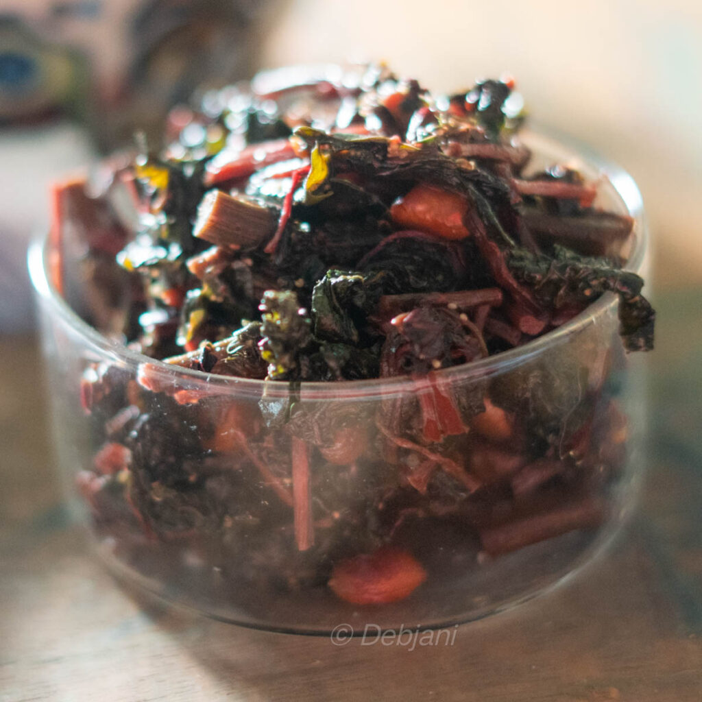 Laal Shak Bhaja recipe