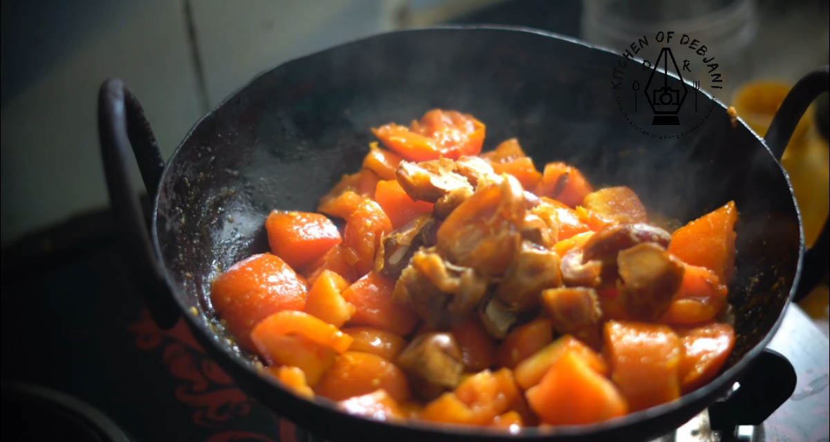 %bengali amsotto khejur tomator chutney recipe step 11 debjanir rannaghar