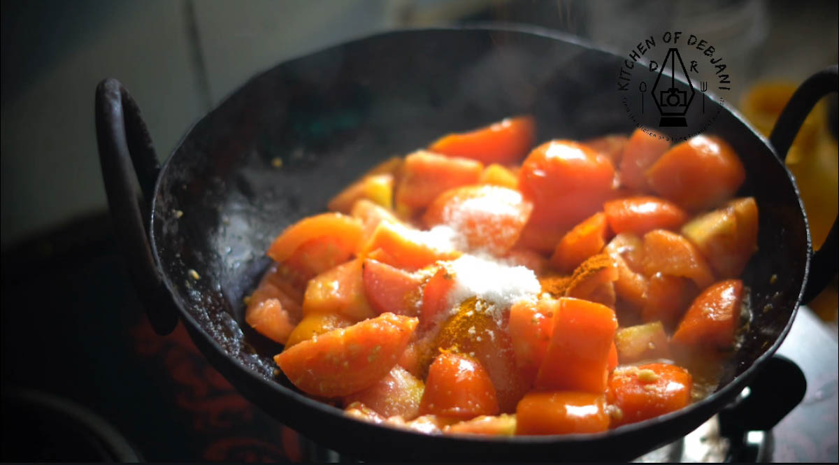 %bengali amsotto khejur tomator chutney recipe step 9 debjanir rannaghar