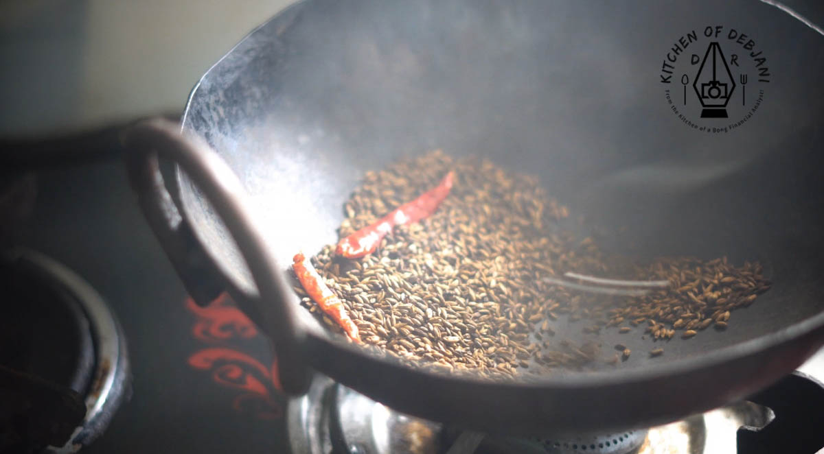 %making bhaja masala recipe step 3 debjanir rannaghar