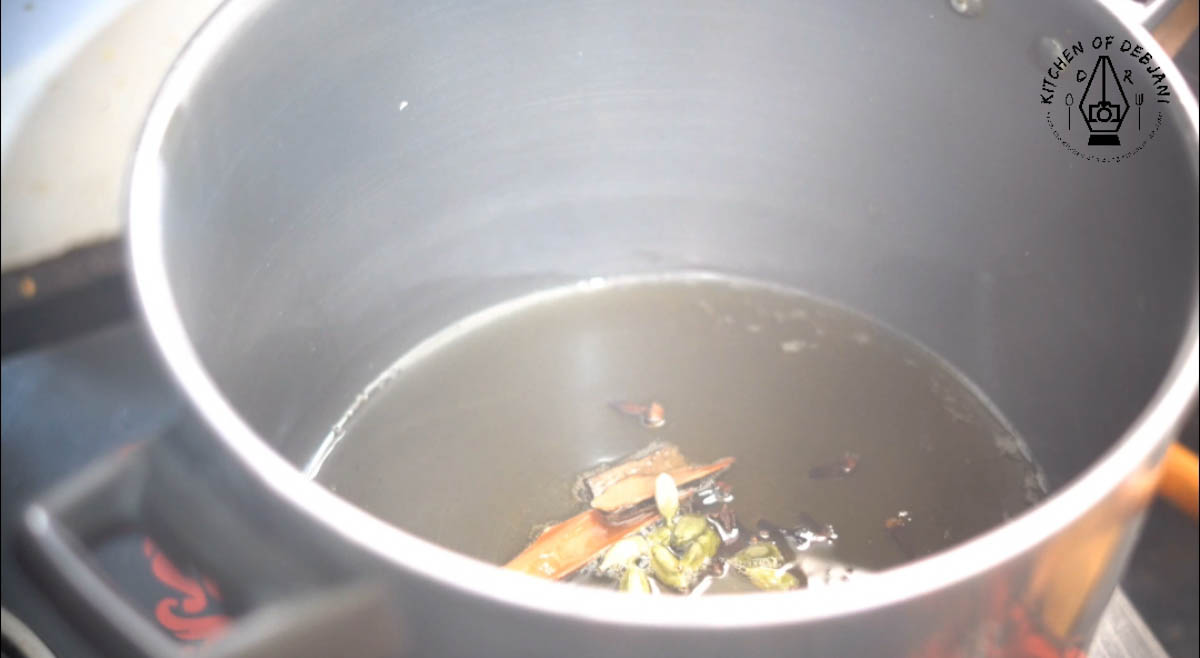 %Laal Maas Cooking Step- tempering ghee with whole spices