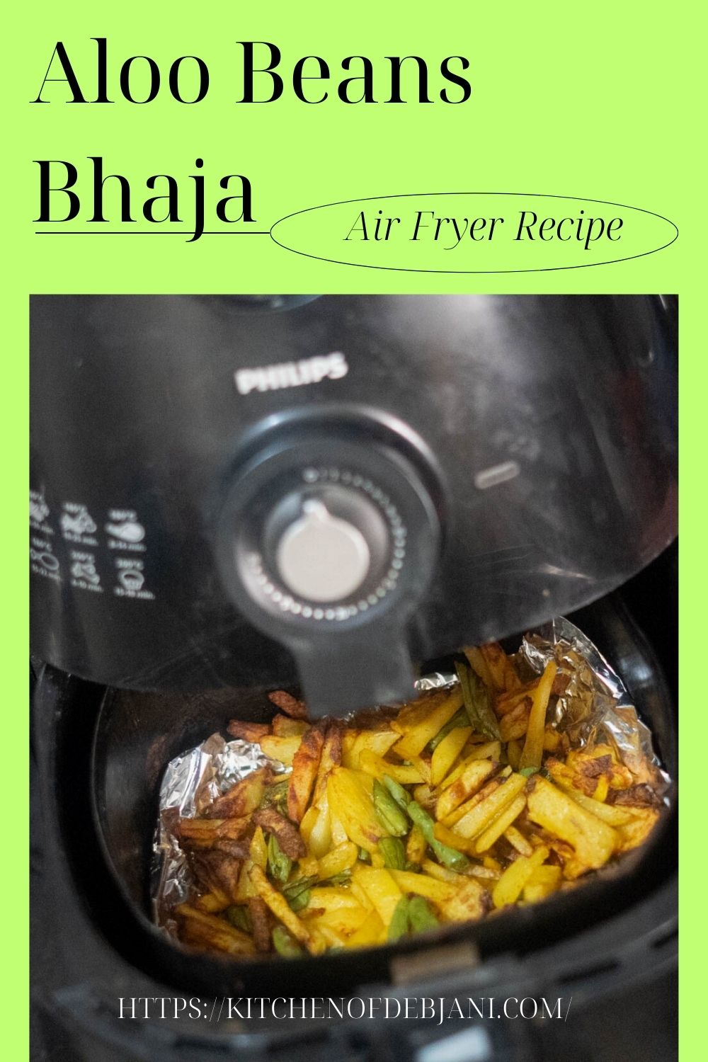 %Indian veg air fryer recipe aloo beans sabzi Recipe Food Pinterest Pin