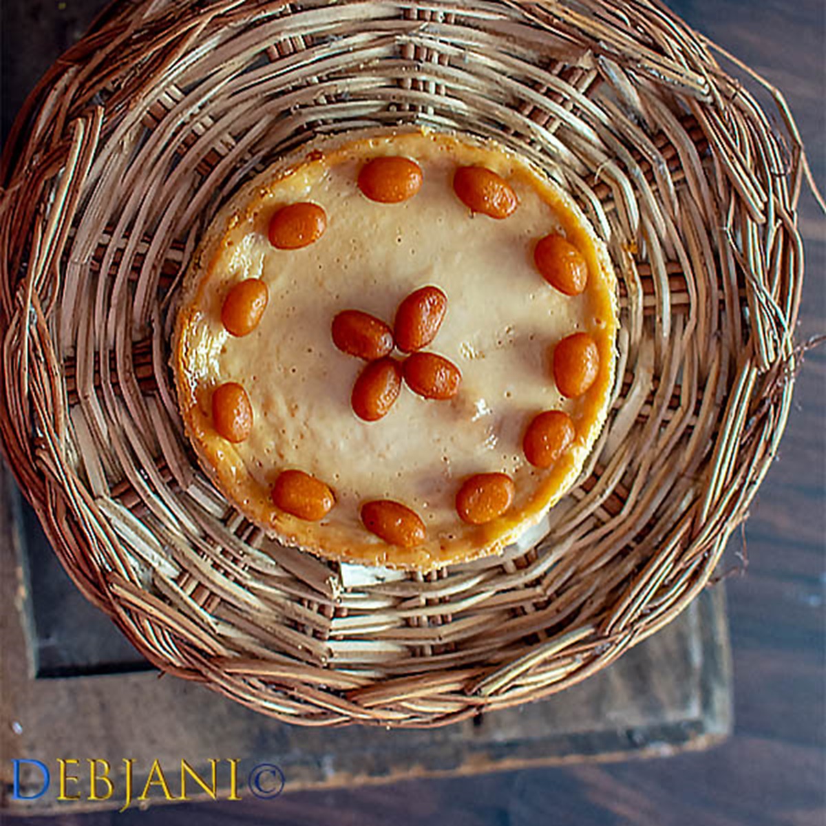 %Soan Papdi and Mishti Doi Baked Cheesecake topped with Mini Gulab Jamun Recipe Debjanir Rannaghar