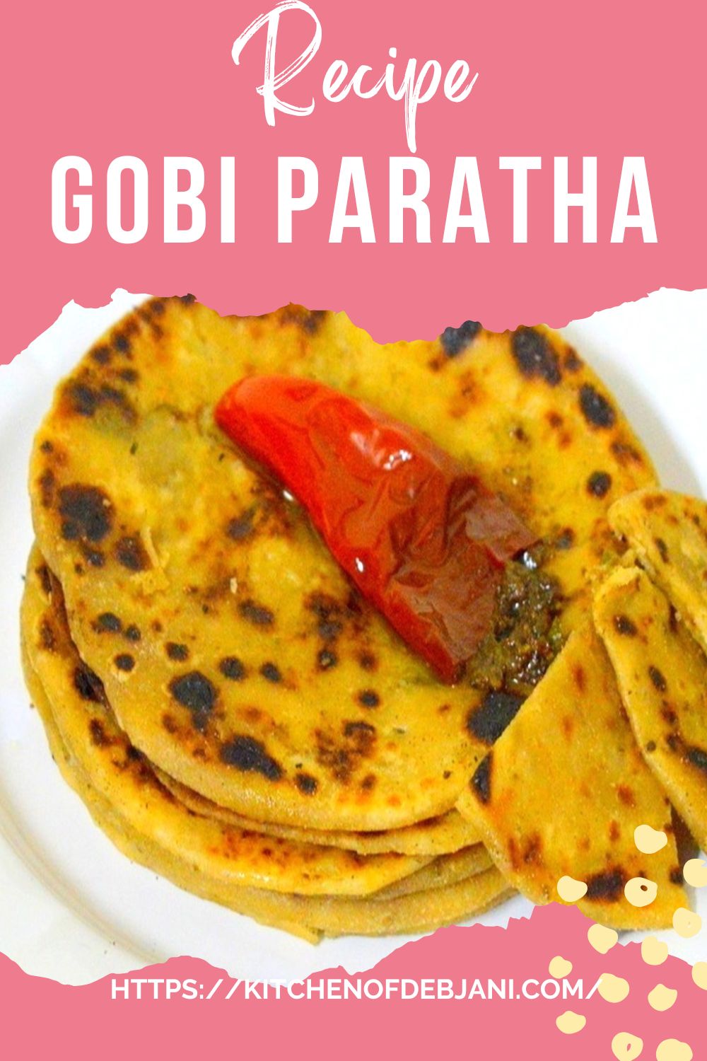 %Gobi Paratha Cauliflower Paratha Recipe Debjanir Rannaghar Food Pinterest Pin