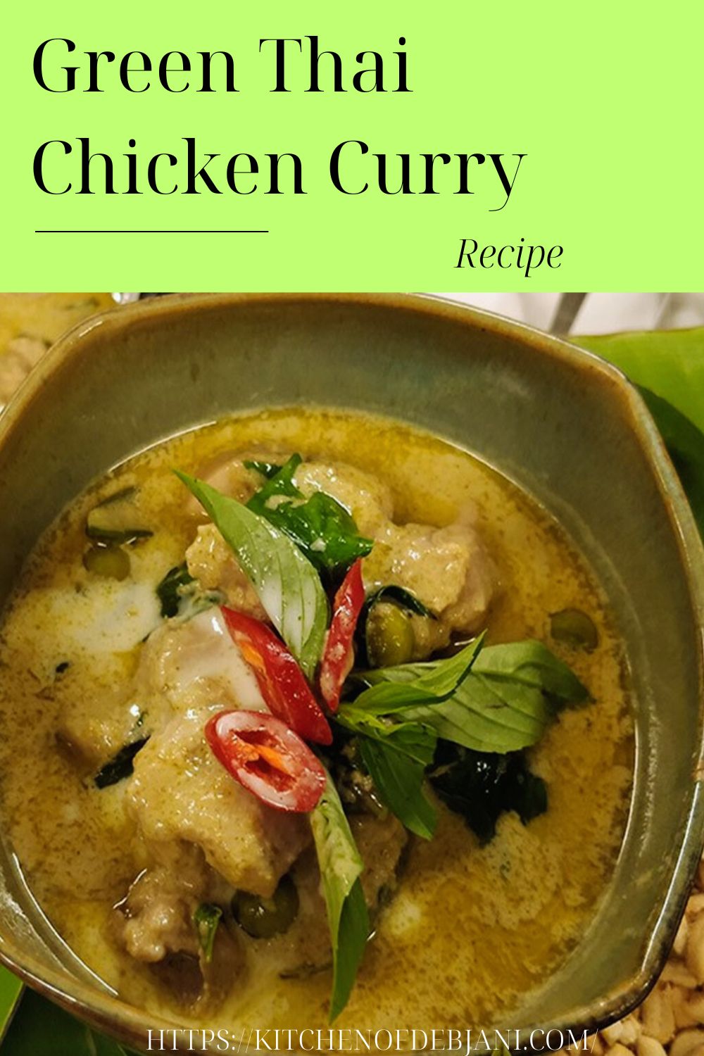 %Green Thai Chicken Curry Recipe Food Pinterest Pin