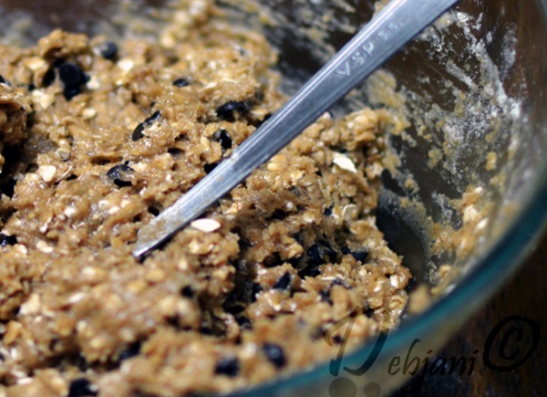 %Oats and Chocolate Chip Cookie Recipe step debjanir rannaghar