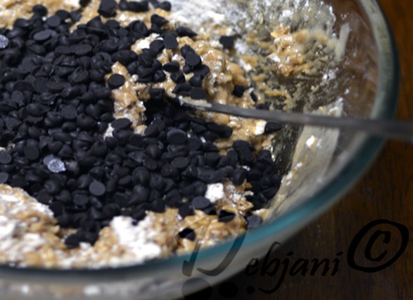 %Oats and Chocolate Chip Cookie Recipe step debjanir rannaghar