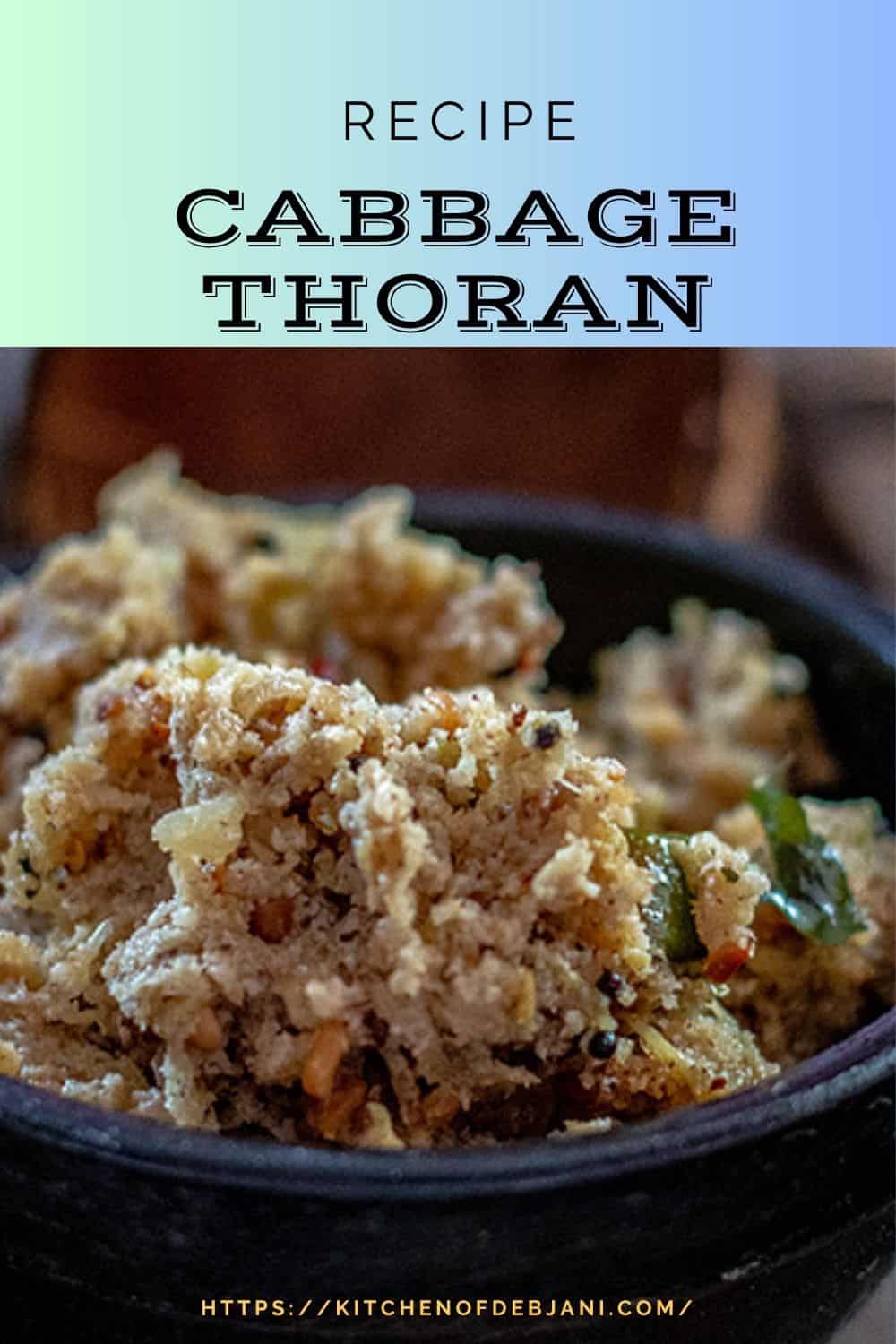 %Cabbage Thoran Recipe Pinterest Pin debjanir rannaghar