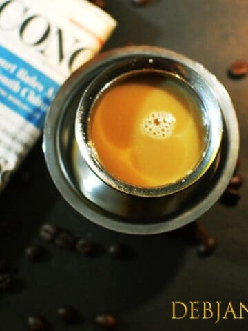 %South Indian Filter Coffee Filter Kapi Recipe Debjanir rannaghar