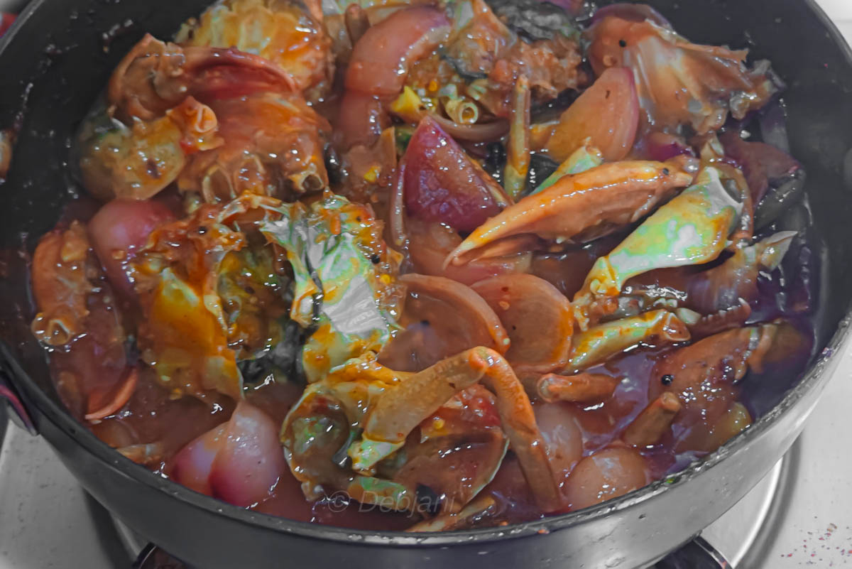 %crab in sweet chili sauce indo-chinese making step debjanir rannaghar