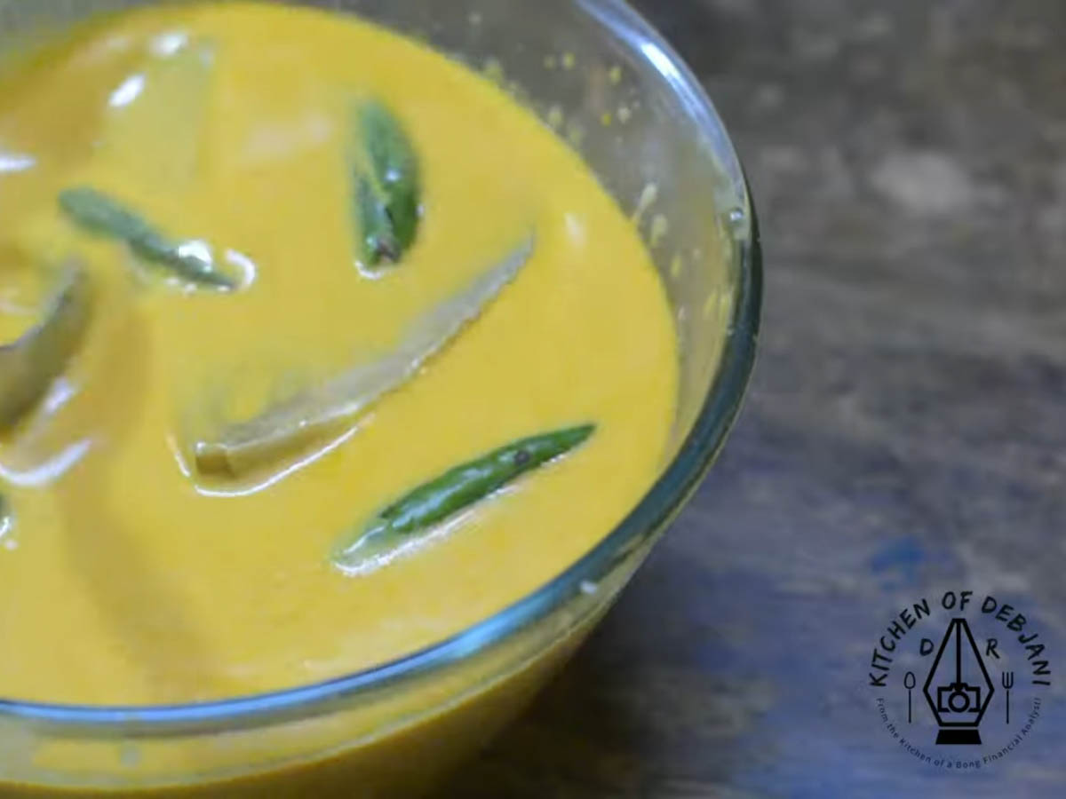 %hilsa fish in yogurt gravy recipe step debjanir rannaghar