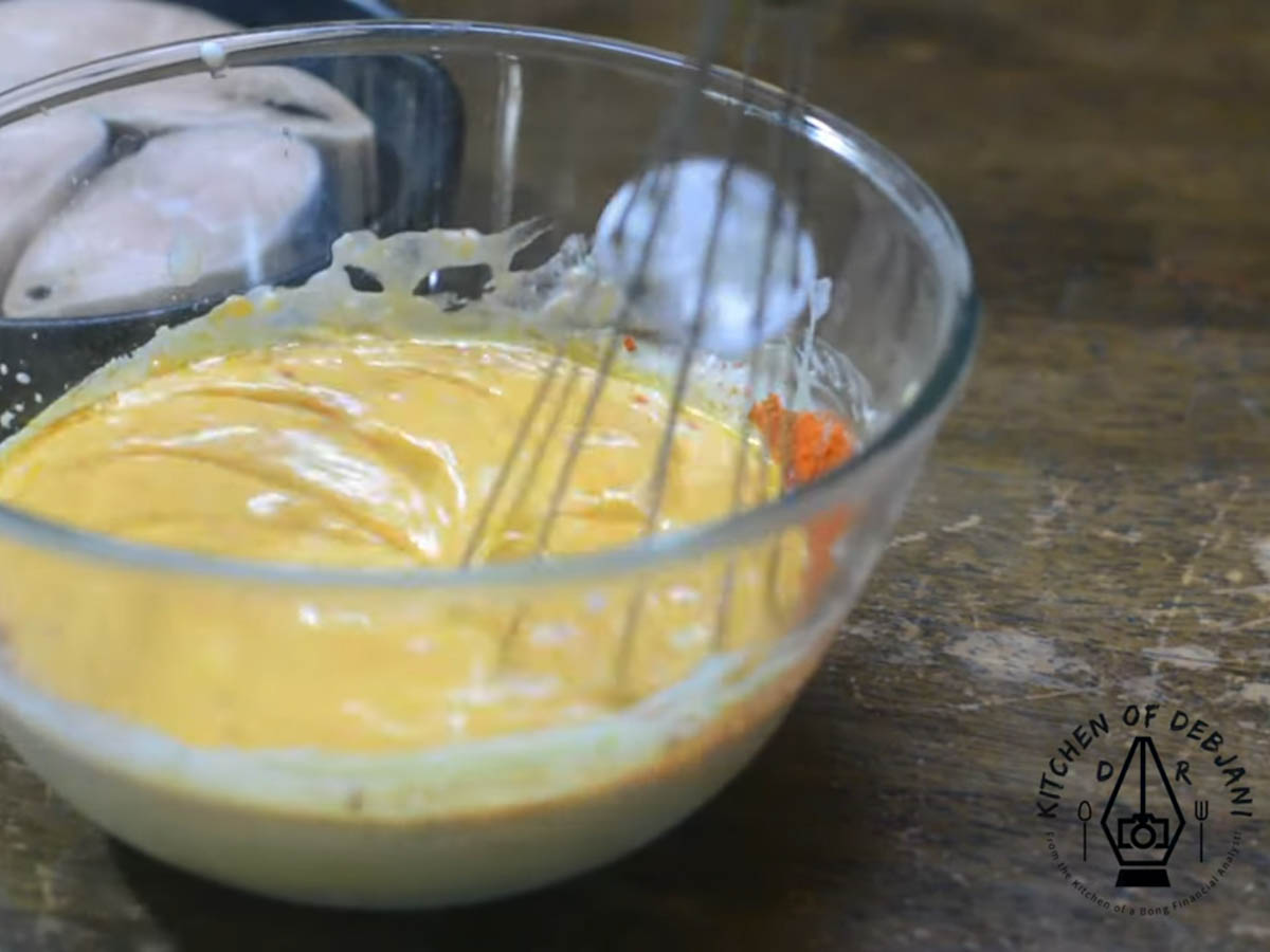 %hilsa fish in yogurt gravy recipe step debjanir rannaghar