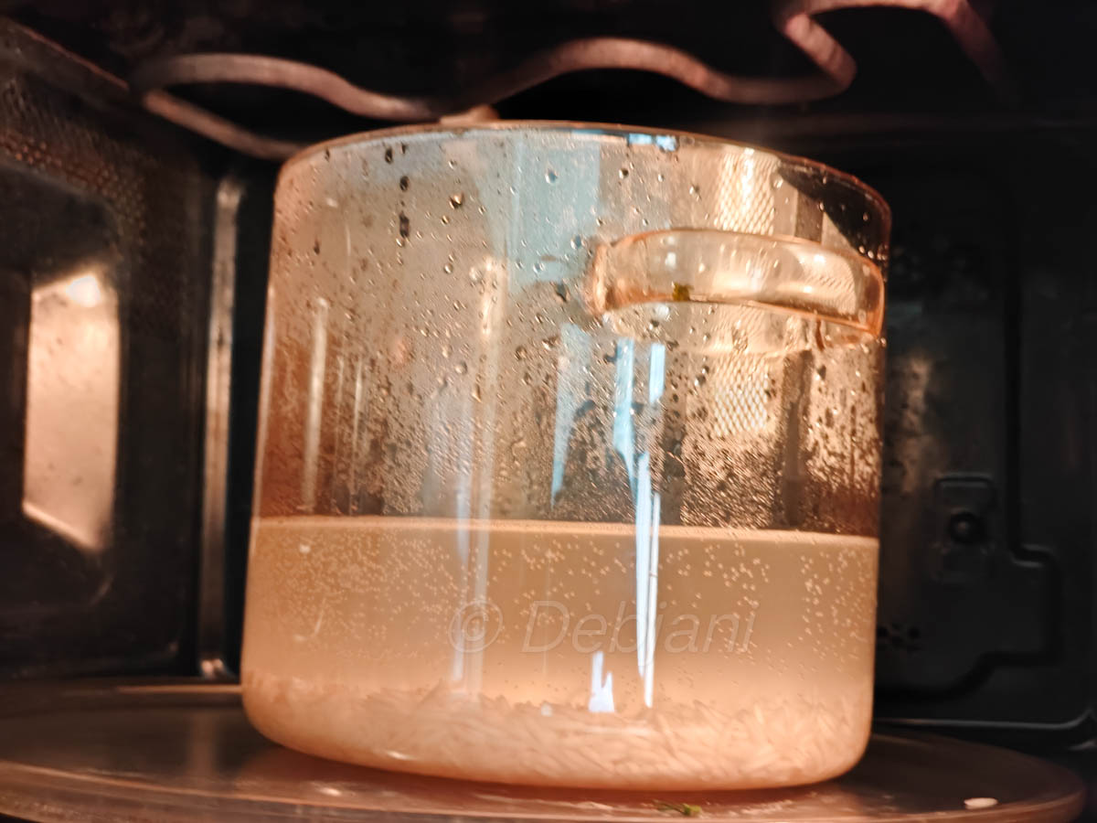 %how to cook basmati rice in a microwave recipe step debjanir rannaghar