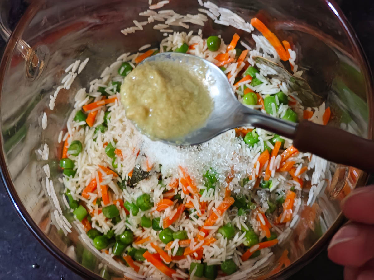 %how to cook veg pulao in a microwave recipe step debjanir rannaghar