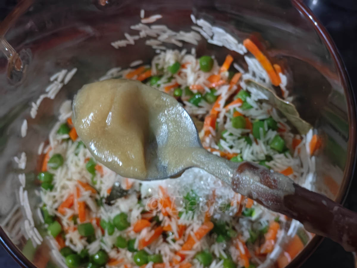 %how to cook veg pulao in a microwave recipe step debjanir rannaghar